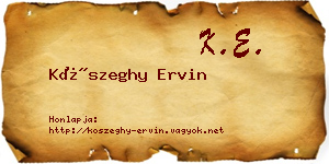 Kőszeghy Ervin névjegykártya